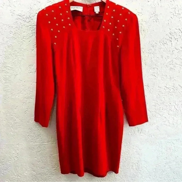 Bugardi red sheath dress with star embellishments size 10 - Picture 13 of 15
